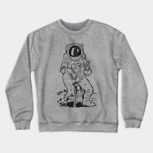 Martini Astronaut sketch Crewneck Sweatshirt by SheVibe